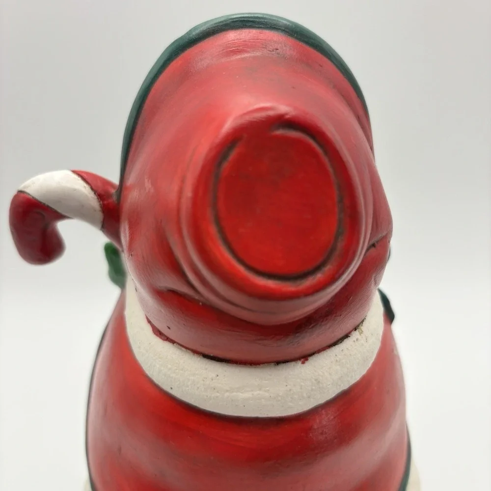 Vintage Holiday Ceramic Mrs Frosty Snowman with Candy Cane 7.5